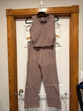 Women’s Brown Yoga Tank Top (Large) and Pants (XL) by Lotus